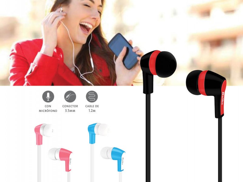 AURICULAR INTRAUDITIVO ESTÉREO CON MICRÓFONO KAI-343