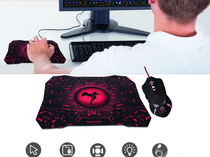 KIT GAMER MOUSE + MOUSE PAD KGK-099