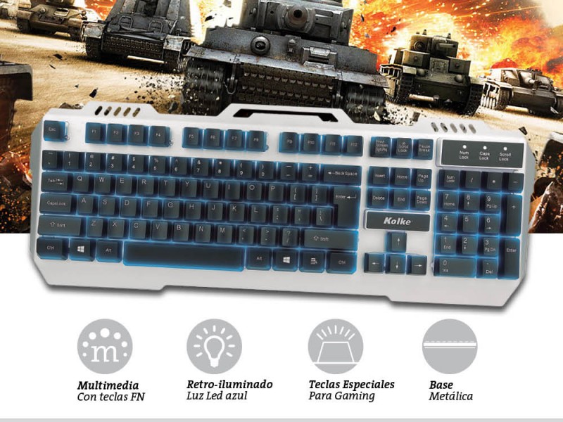 TECLADO GAMING SILVER KGT-095