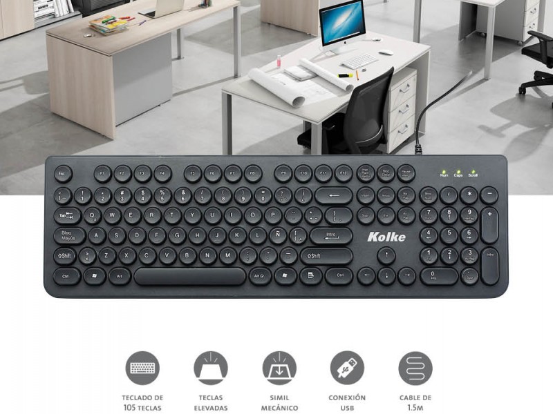 TECLADO TECLAS REDONDAS KET-1342