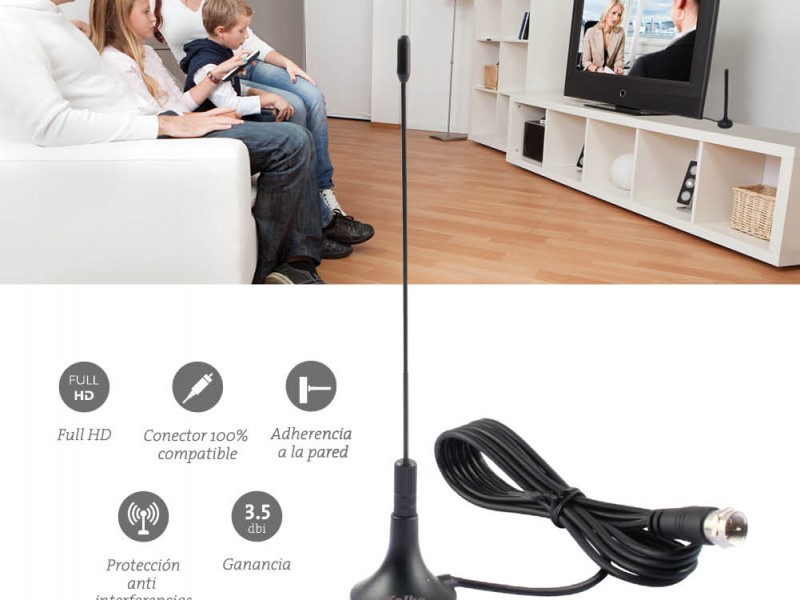 ANTENA INTERIOR PARA SINTONIZAR TV DIGITAL KVV-032